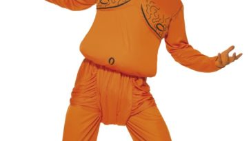 Man Wearing Orange Costume Funny Picture