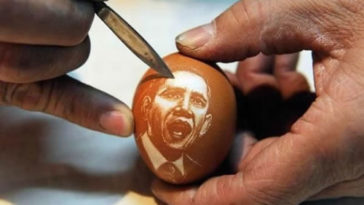 Barack Obama Face On Egg Funny Picture