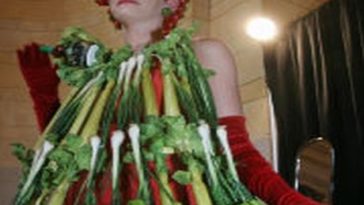 Young Lady In Vegetable Dress Funny Image 1