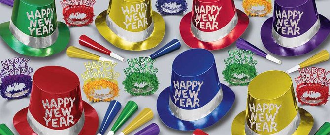 Happy New Year 2018 Facebook Wishes Cover With Colorful Caps